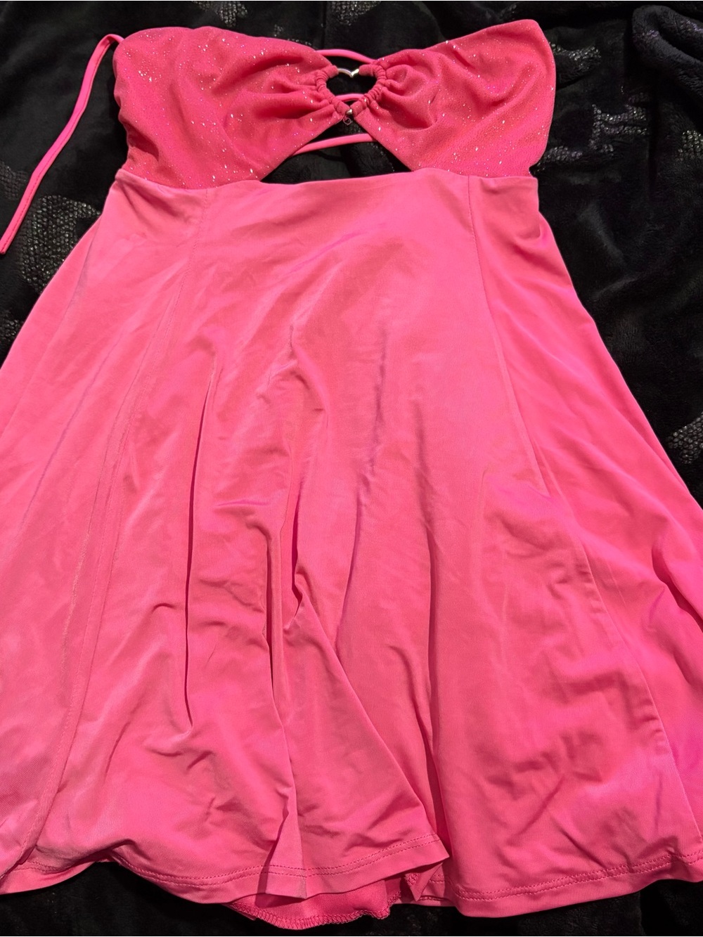 Lucy in the Sky Hot Pink Halter Chemise with Sparkle Bodice